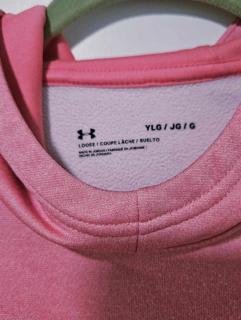 Under Armour Girls pink sweatshirt hoodie Large
